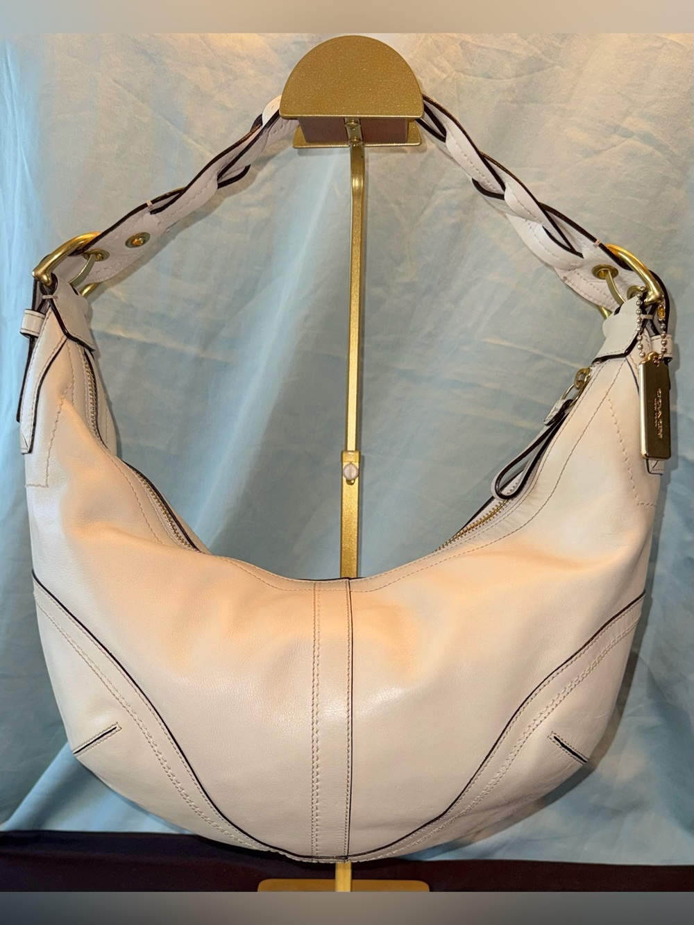 Coach Soho Braided Dylan Cream Leather Hobo Bag Style 10044